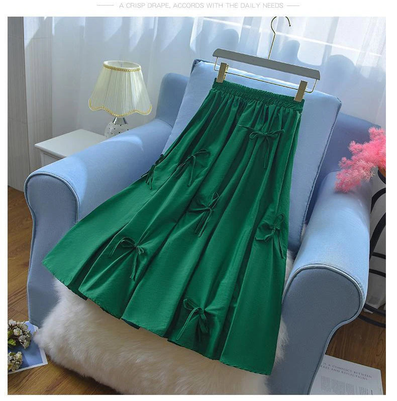 Summer 2024 New Slim Skirt Women's Bow High Waist