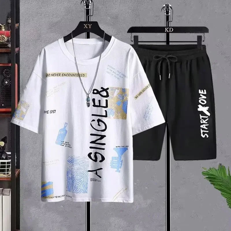 Quick-drying Youth Set Men Short Sleeve T-shirt Summer