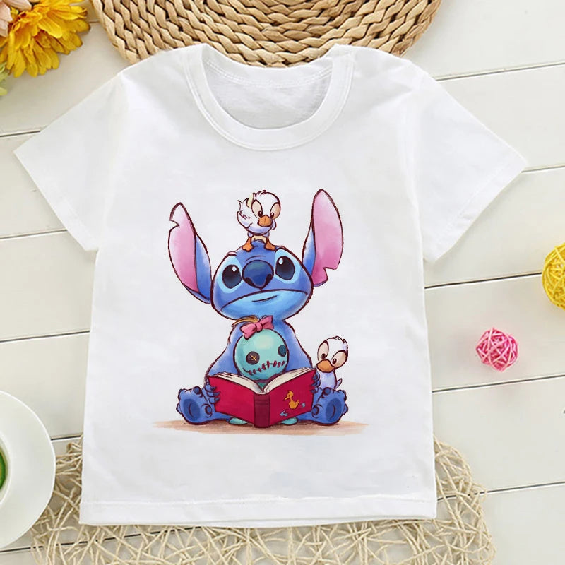 New Clothes Lilo Stitch Cartoon T Shirt Children Kids Stitch