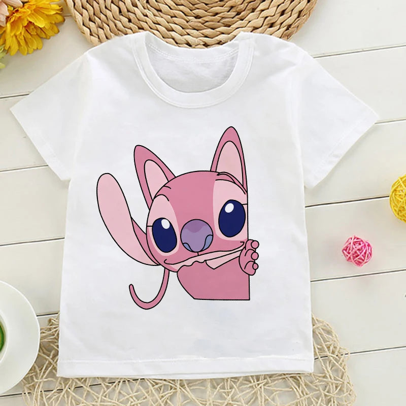 New Clothes Lilo Stitch Cartoon T Shirt Children Kids Stitch