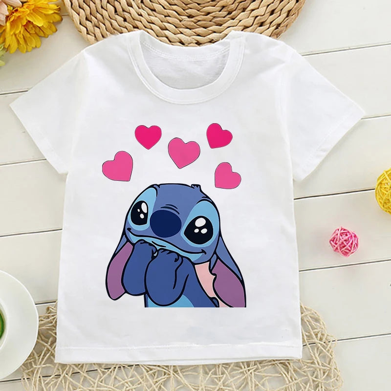 New Clothes Lilo Stitch Cartoon T Shirt Children Kids Stitch