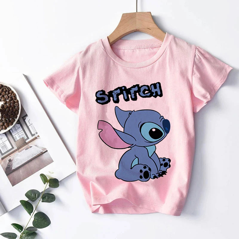 NEW in Kawaii 90s Lilo Stitch Cartoon T Shirt Children Kids