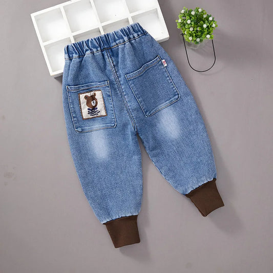 Children Boy Jogger Pants Autumn Winter Cartoon Bear