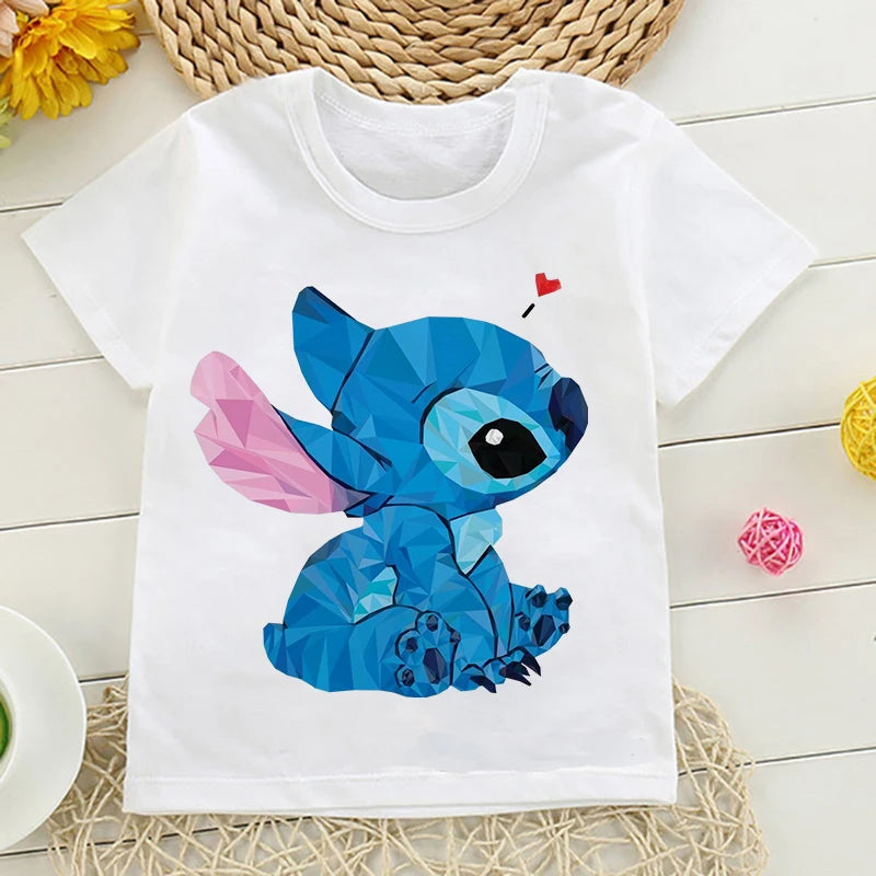 New Clothes Lilo Stitch Cartoon T Shirt Children Kids Stitch