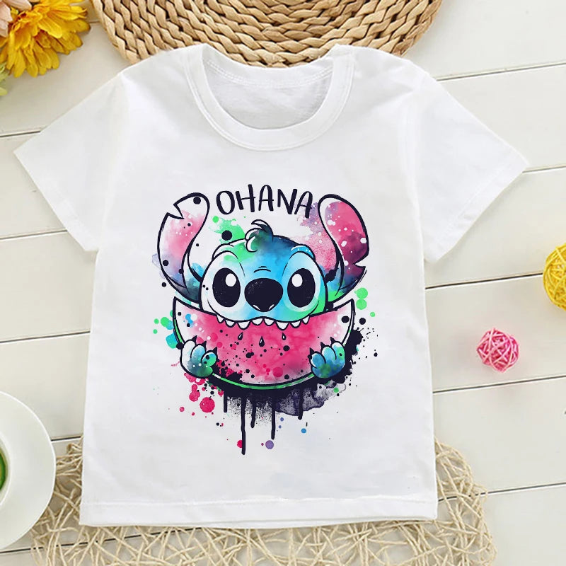 New Clothes Lilo Stitch Cartoon T Shirt Children Kids Stitch