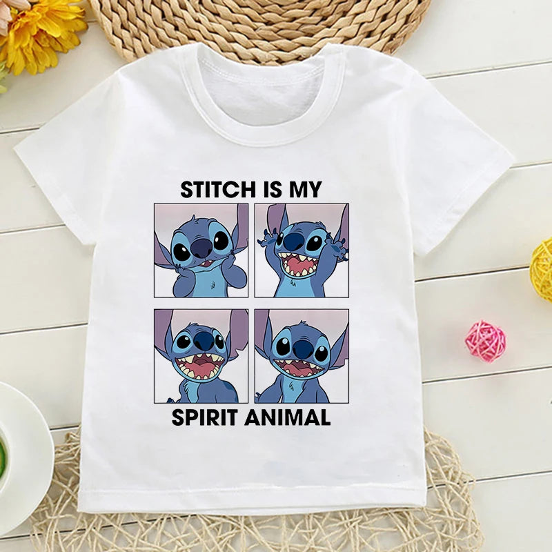 New Clothes Lilo Stitch Cartoon T Shirt Children Kids Stitch