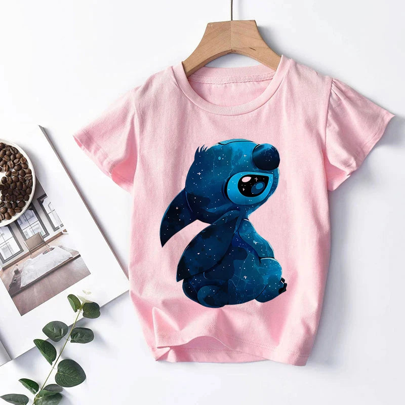 NEW in Kawaii 90s Lilo Stitch Cartoon T Shirt Children Kids