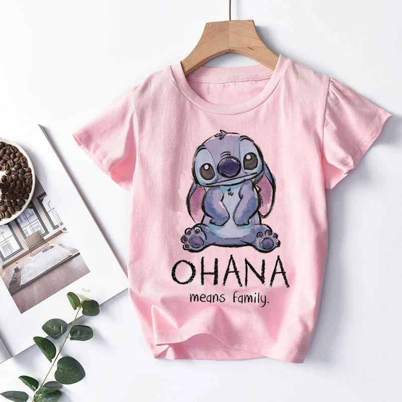 NEW in Kawaii 90s Lilo Stitch Cartoon T Shirt Children Kids