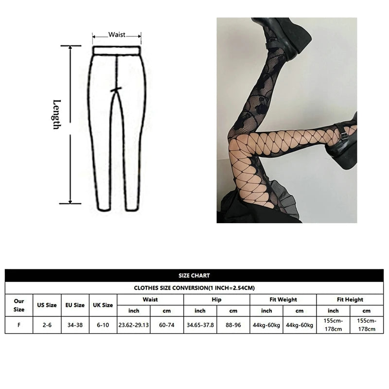 Gothic Fishnets Stockings Lolita Mesh Tights for Women