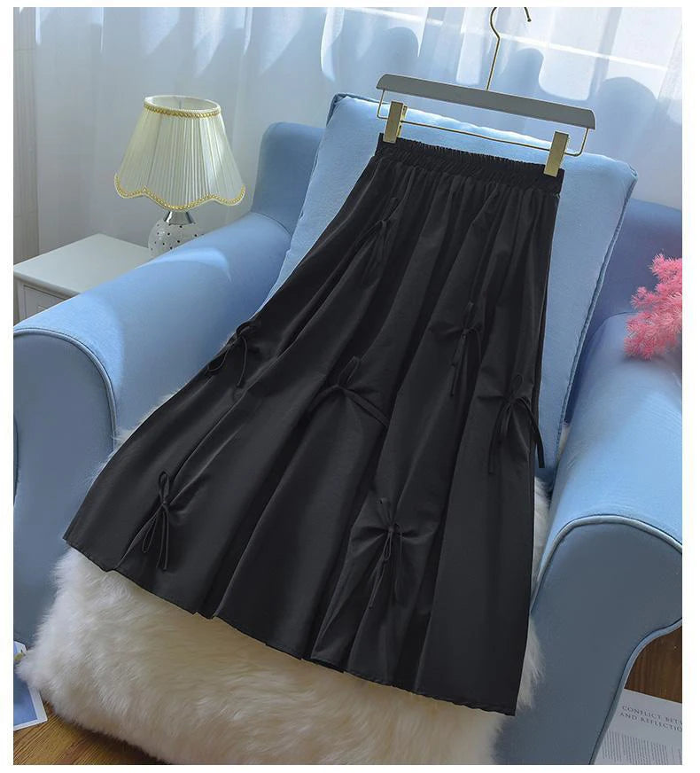 Summer 2024 New Slim Skirt Women's Bow High Waist