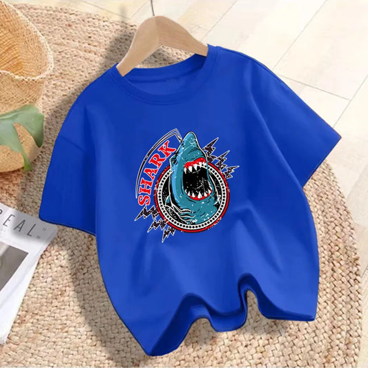 Children Summer Short Sleeve Cotton Tee Tops 3~14Y Kids